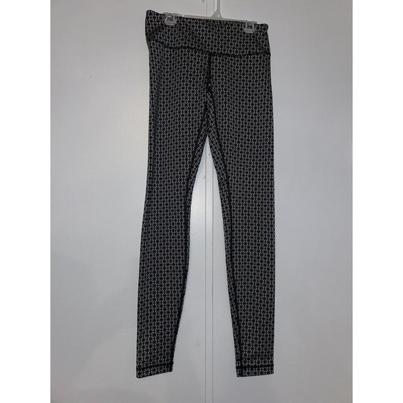 Lululemon Wunder Under Full-On Luon leggings Tri Geo Silver Spoon Black Size 4 - Picture 6 of 6